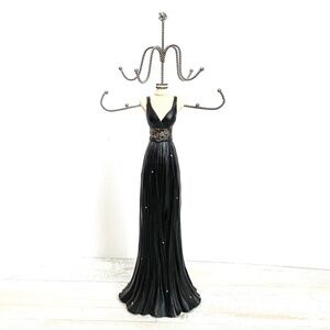 Jewelry Display Mannequin Stand Necklace Bracelet Earring Holder Black Dress